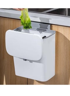 Generic White Wall Mounted Bin Portable Hotel Home and Kitchen Trash Can Plastic Garbage Bin Small Waste Bin Hanging Trash Can  - Image 1