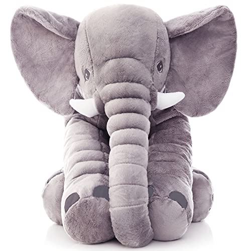 Ryttir 24 Inch Fuzzy Large Elephant Stuffed Animal Soft Stuffed Elephants Plush Toy Newborn Gift Funny Elephant Gifts for Baby Women Girls Boys - Image 1