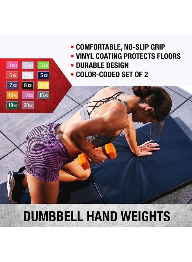 DUNISO 2 Pcs Dumbbells, Fitness Dumbbells, Weightlifting Dumbbells with Anti Slip Handles, Sturdy and Durable，Suitable For Fitness, Home Use, Exercise, Weightlifting, Yoga, 2KG Each，Blue - Image 3
