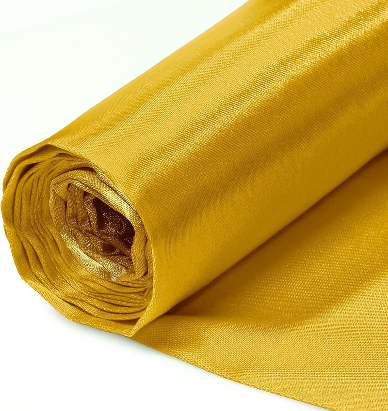 Filloxy Plain Silky Shine Satin Fabric Material for Fashion Design Stitching Multiple Use Includes Dress, Pillow Cover, Designer Cloths, Home Decor Material - 44" Hight (Yellow, 1 Meter) - Image 2