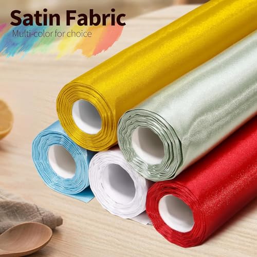 Filloxy Plain Silky Shine Satin Fabric Material for Fashion Design Stitching Multiple Use Includes Dress, Pillow Cover, Designer Cloths, Home Decor Material - 44" Hight (Yellow, 1 Meter) - Image 3