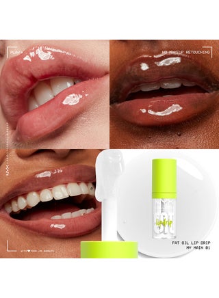 Fat Oil Lip Drip, Moisturizing, Shiny, Vegan Tinted Lip Gloss, Non-Sticky Finish, 12H Hydration, Squalane, Raspberry and Cloudberry Oils - DRIP MY MAIN - view 3