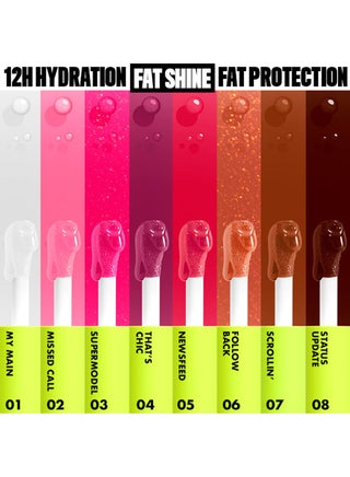 Fat Oil Lip Drip, Moisturizing, Shiny, Vegan Tinted Lip Gloss, Non-Sticky Finish, 12H Hydration, Squalane, Raspberry and Cloudberry Oils - DRIP MY MAIN - view 5