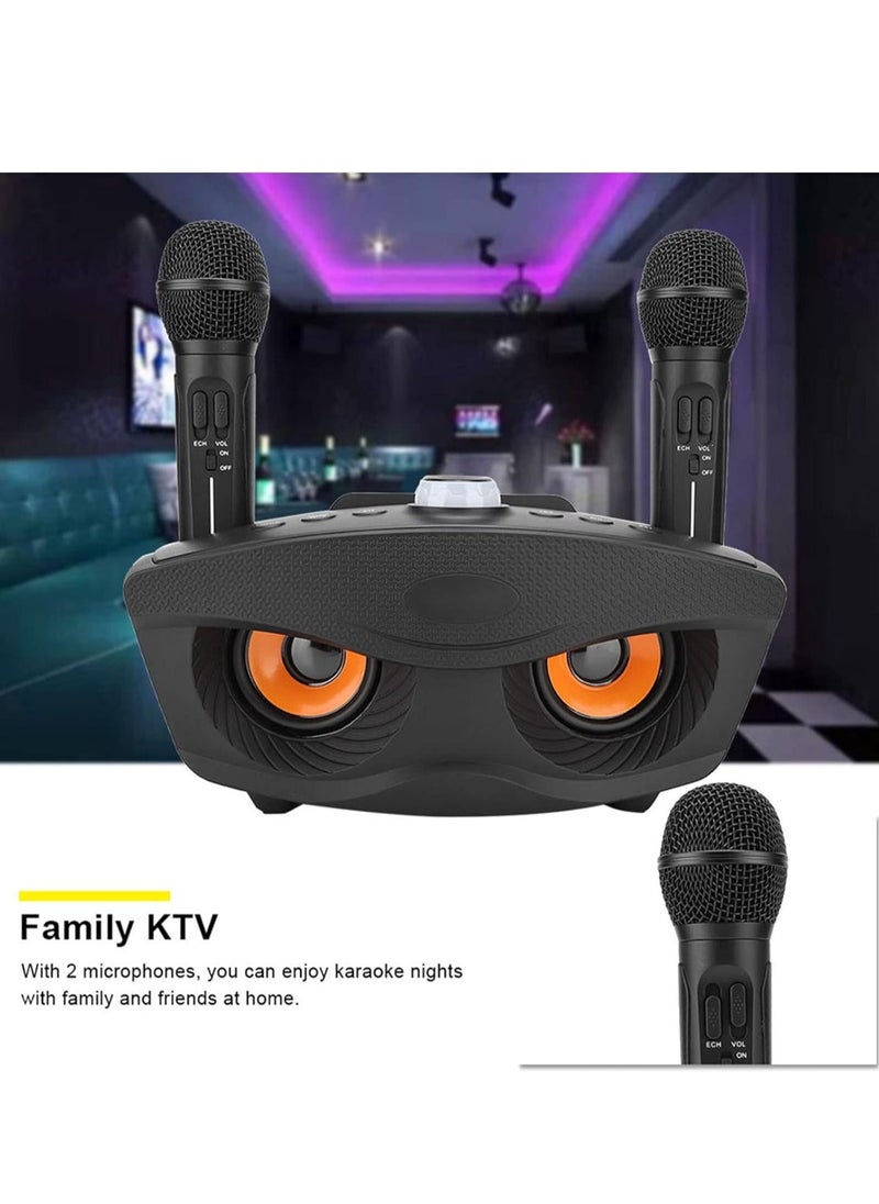 ELTRAZONE Portable Karaoke Machine with Bluetooth Speaker & 2 Wireless Microphones – Perfect for Home Parties, Adults & Kids – Black - Image 4