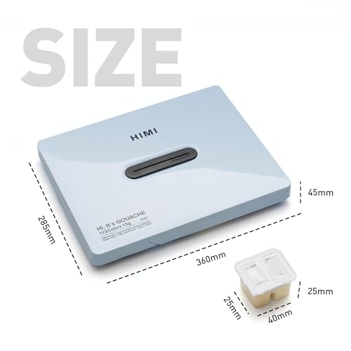 HIMI مجموعة ألوان جواش هيمي بتصميم كوب مزدوج، 112 لون 12 جرام، تصميم كوب جلي، ألوان جواش غير سامة للقماش والورق، مستلزمات فنية للمحترفين والمبتدئين (أزرق جليدي) - Image 4