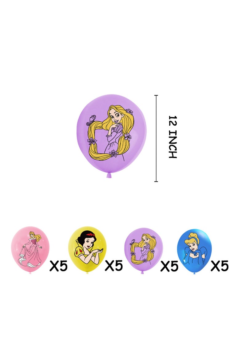 Generic - 36-PCS Disney Princess theme set birthday party supplies including background cloth (size 150cmx100cm) - Image 1