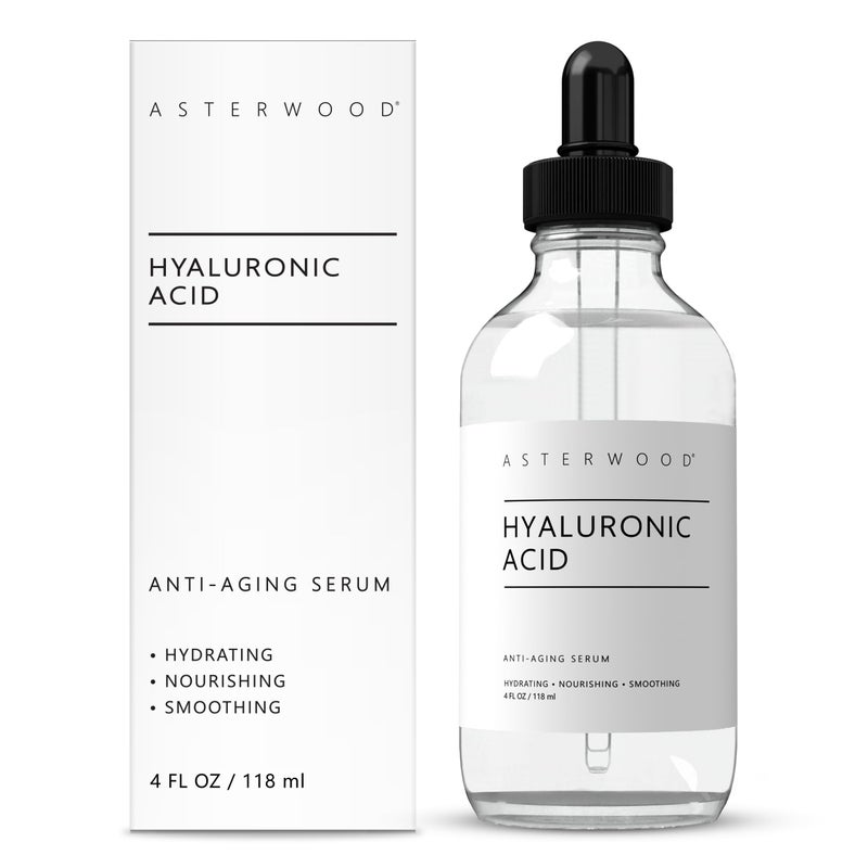 Asterwood Hyaluronic Acid Serum for Face - Plumping, Anti-Aging, Hydrating - Fragrance-Free - 4 Fl Oz - Image 1