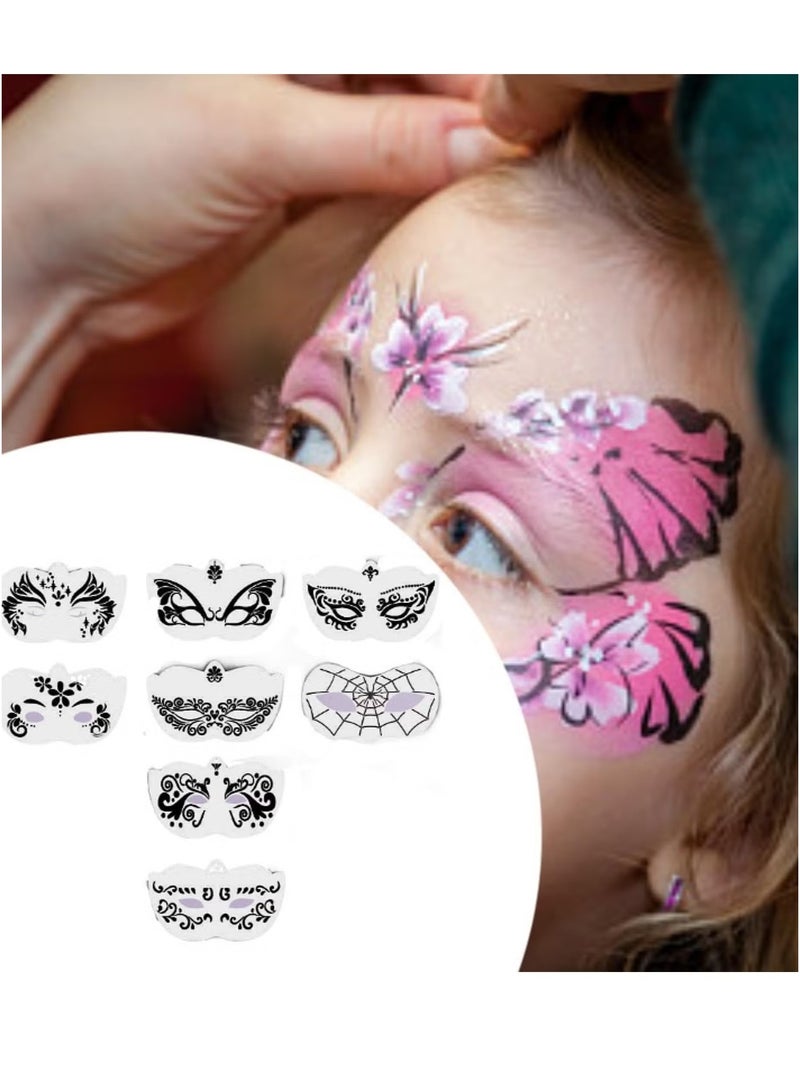 Ailily 8pcs Full Face，Face Paint Stencils Carnival Face Stencils for Kids Girls Boys Carnivals Holiday - Image 5