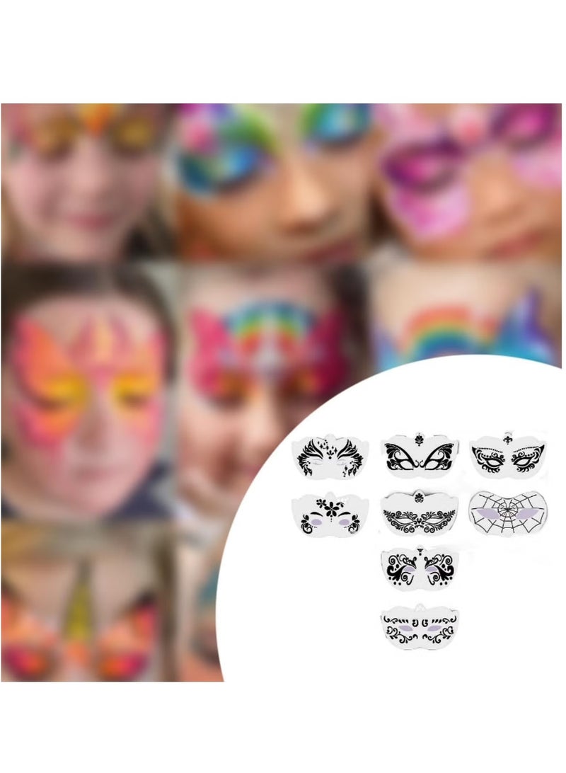Ailily 8pcs Full Face，Face Paint Stencils Carnival Face Stencils for Kids Girls Boys Carnivals Holiday - Image 4