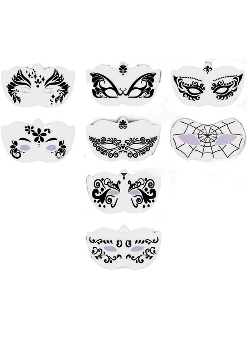 Ailily 8pcs Full Face，Face Paint Stencils Carnival Face Stencils for Kids Girls Boys Carnivals Holiday - Image 2