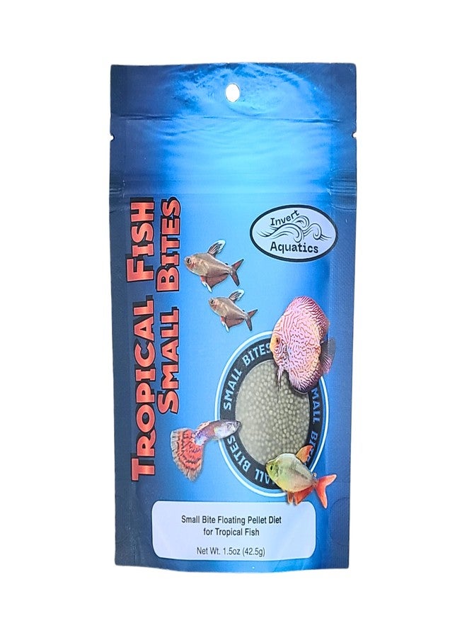 Invert Aquatics Tropical Fish Small Bites - Floating Pellet Food for Aquarium Fish (1.5 oz (42.5g))