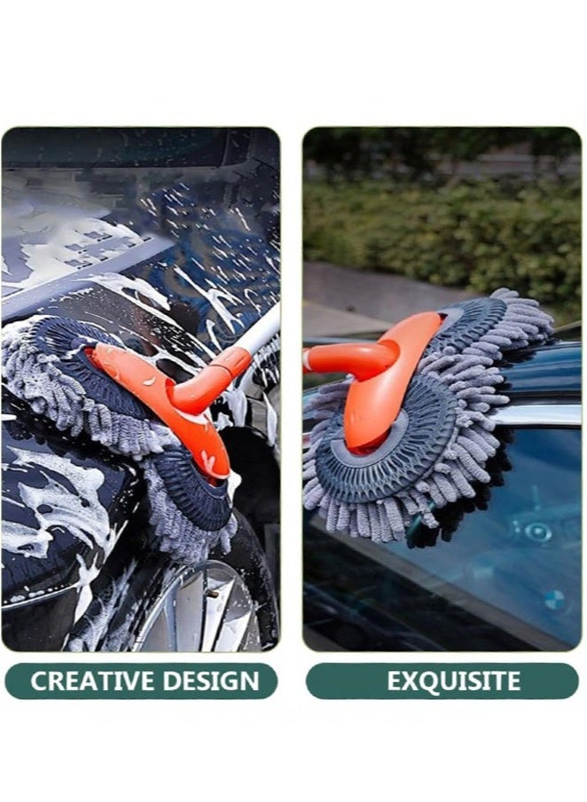 46-Inch (116cm) Car Wash Mop Kit - Car Cleaning Mop With Long Handle Stainless Steel Rod, Suitable For Motorhomes, Off Road Vehicles, Trucks, And Buses (Orange) - Image 4