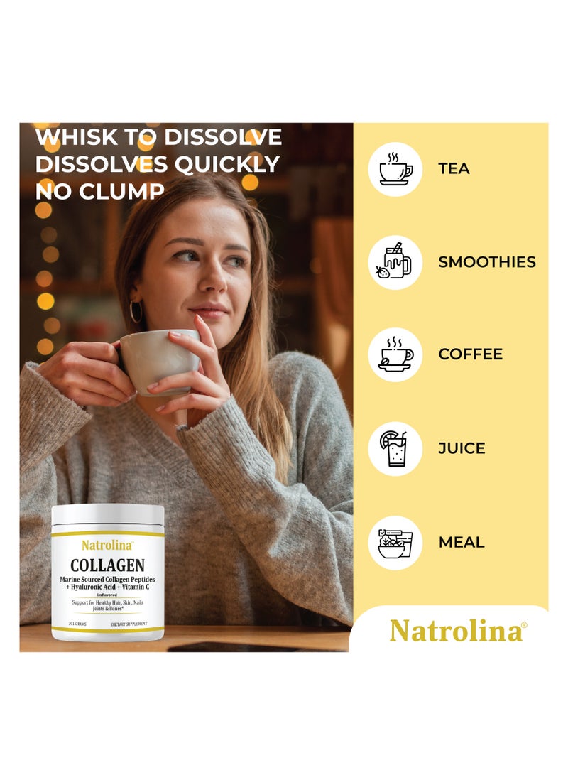 Natrolina Marine Sourced Collagen Peptides + Hyaluronic Acid + Vitamin C, Unflavored - 201 gms - Image 5