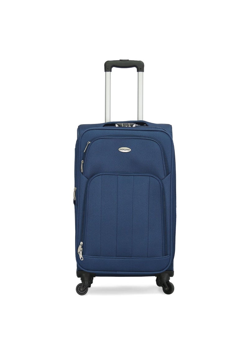 GIORDANO - Giordano Trolley Bags 3 PCS Set Softside Spinners,Navy Blue - Image 1