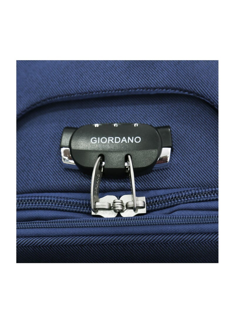 GIORDANO - Giordano Trolley Bags 3 PCS Set Softside Spinners,Navy Blue - Image 1