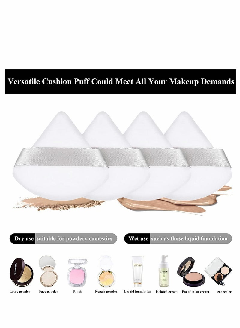 Excefore 10 pieces Triangle Makeup Puff Pure Cotton Powder Puff Soft Cosmetics Puff Mineral Powder Puff Wet Dry Makeup Tool - Image 2