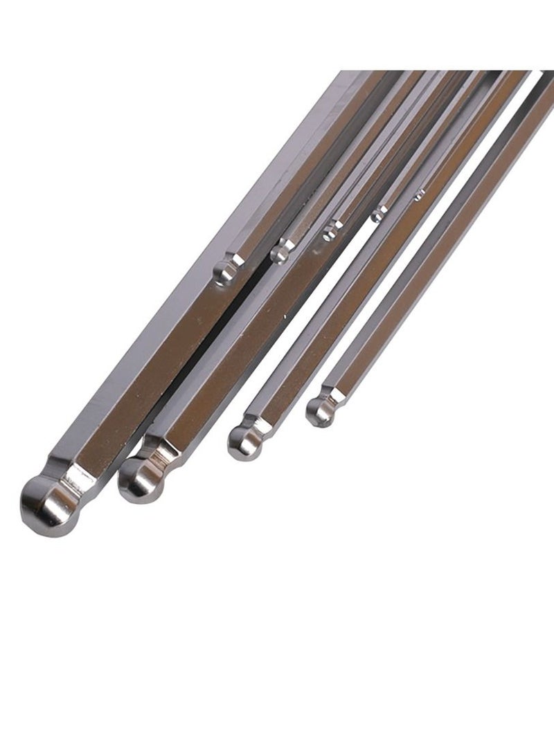 فيكس تيك FIXTEC 9 قطع Ball Point CR-V مفتاح سداسي مع مجموعة مفتاح ربط بذراع طويلة جدًا - Image 2