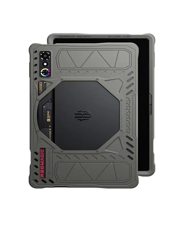 Plextone GP60 MARK III Soft Silicone Protective Case for RedMagic Pad 3 Pro / Astra, 360° Full Protection, Compatible with Gaming Coolers, Lightweight 57g, Dark Gray - Image 1