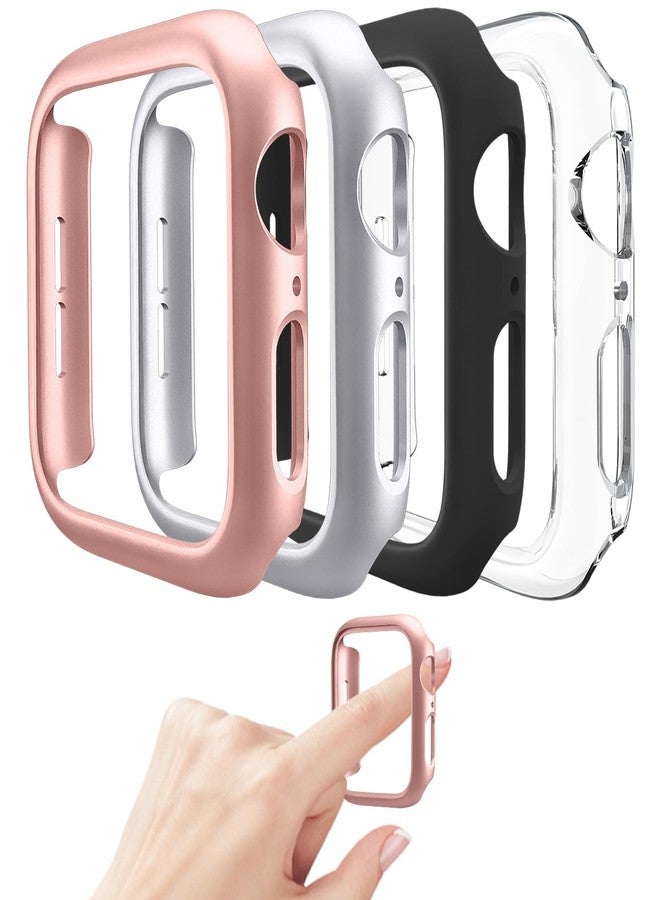 Mugust 4 Pack Hard PC Bumper Case Compatible with Apple Watch SE (2nd Gen) Series 6 Series 5 Series 4 44mm Without Screen Protector, Scratch Resistant Protective Frame Edge Cover for iWatch 44mm - Image 1