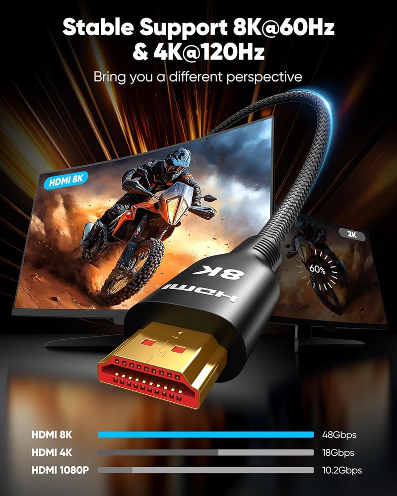 Highwings 20 FT HDMI Cable - 10K 8K 4K Ultra HD High Speed 2.1 HDMI Cable - Image 3