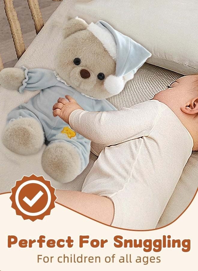 40cm Soft Animal Plush Toy, Resilient Plush Bear, Fuzzy Sitting Plush Bear Embroided with Hat, Good Companion for Kids to Sleep, Ideal Gift for Kids and Adults - Image 5