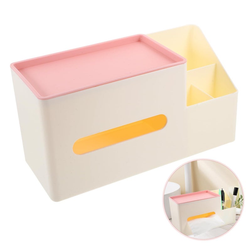 Pink Tissue Box Cover With Side Slot For Stylish Napkin Storage In Bathroom Or Desktop - Image 4
