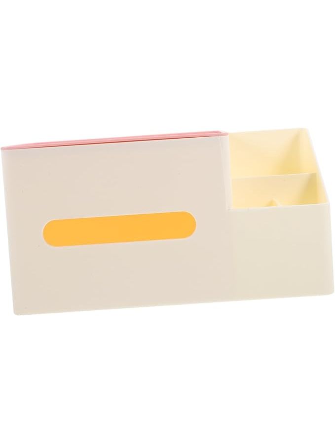 Pink Tissue Box Cover With Side Slot For Stylish Napkin Storage In Bathroom Or Desktop - Image 1