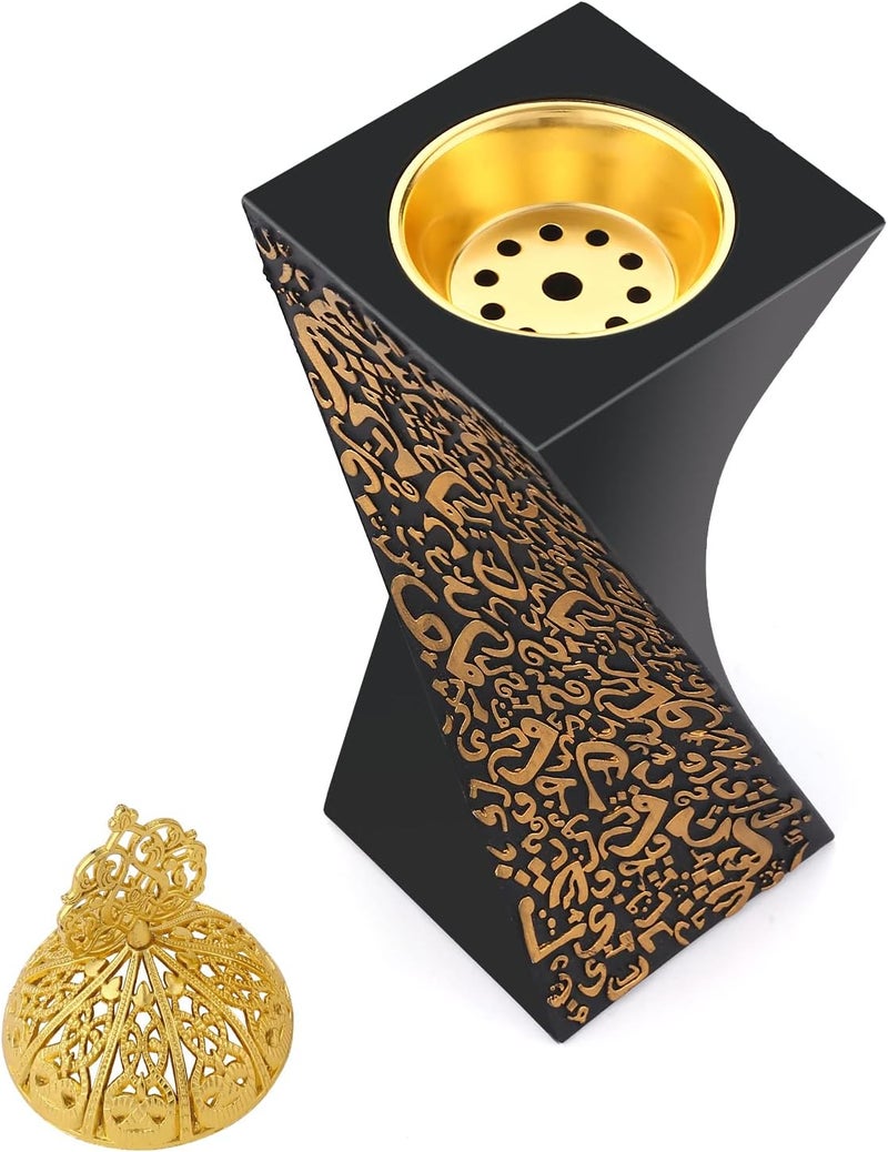 TERSCHELLING Frankincense Resin Incense Burner/Censer, Bakhoor Burner, Charcoal Incense Burner - for Yoga, Spa Aromatherapy，Office & Home Decor(Black) - Image 1