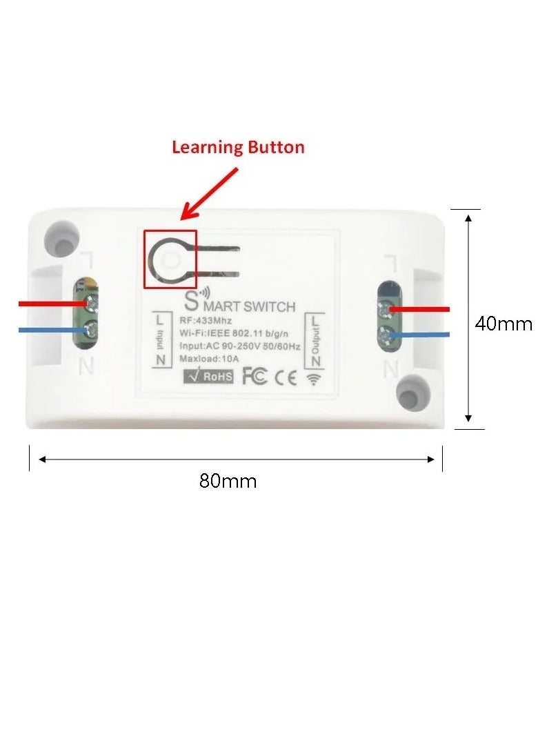 مفتاح الإضاءة الذكي دفع زر WiFi/433 ميجا هرتز لاسلكي للتحكم عن بعد الجدار التبديل AC85 ~ 220 فولت تحكم ل Led/الضوء/مصباح - Image 5