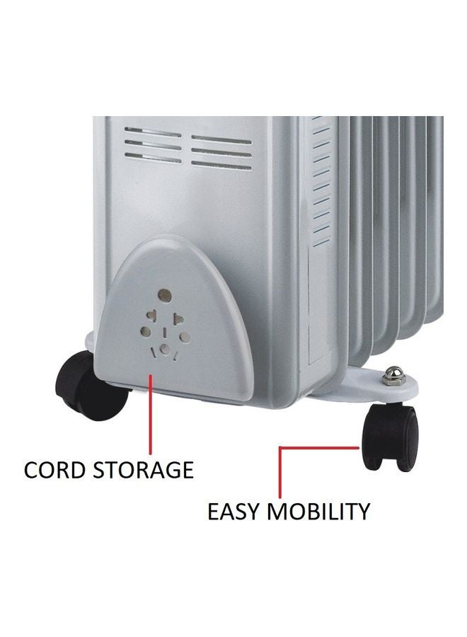 كراون لاين سخان 11 فتحة للرادياتير بالزيت 220-240 فولت 24 ساعة مؤقت 2500 W HT-244 أبيض - Image 3