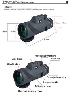 KASTWAVE Monocular Telescope Telephoto Lens for iPhone, 40X60 High Power Monocular Scope, Professional Macro Photography Lens (Fits for Almost All Phone) 6-Piece Set  - Image 5