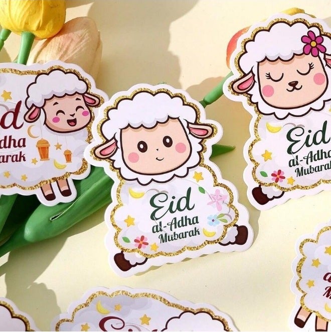 40PCS Eid Cards – Assorted Designs for Decorating Sweets & Lollipops, Greeting Cards for Eid Al-Adha Party Favors - Image 2
