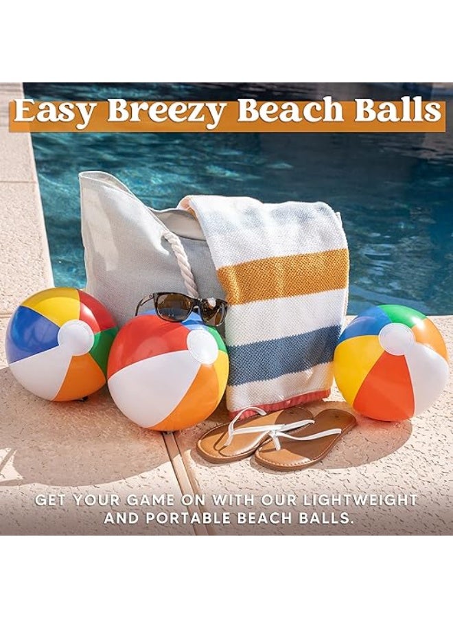 Inflatable Beach Balls for Summer Water Games, Kids Birthdays and Party Supplies 30cm  (3 pieces)  - Image 1