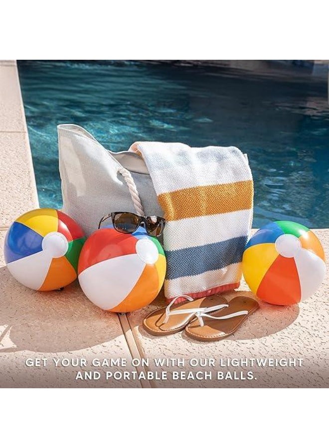 Inflatable Beach Balls for Summer Water Games, Kids Birthdays and Party Supplies 30cm  (3 pieces) - Image 1