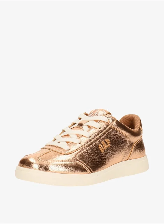 GAP Girls' Metallic Sneakers with Lace-Up Closure