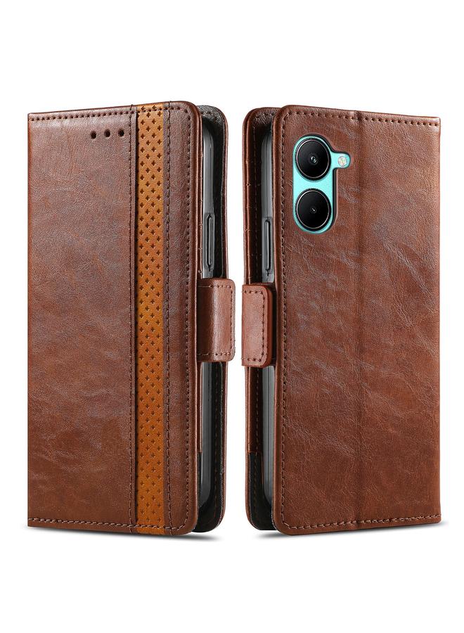 S-TOP Case For Realme C33 CaseNeo Splicing Dual Magnetic Buckle Leather Phone Case - Image 2