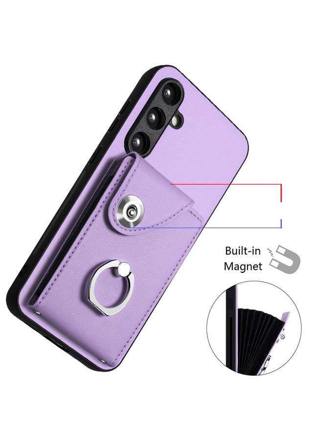 S-TOP Case For Samsung Galaxy S23 FE 5G Organ Card Bag Ring Holder Phone Case with Long Lanyard - Image 4