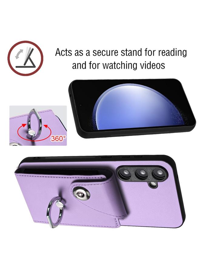 S-TOP Case For Samsung Galaxy S23 FE 5G Organ Card Bag Ring Holder Phone Case with Long Lanyard - Image 5