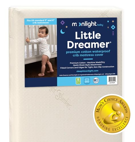 Moonlight Slumber Little Dreamer Crib Mattress Cover, Ecru, Hypoallergenic - Mattress Not Included - Image 1