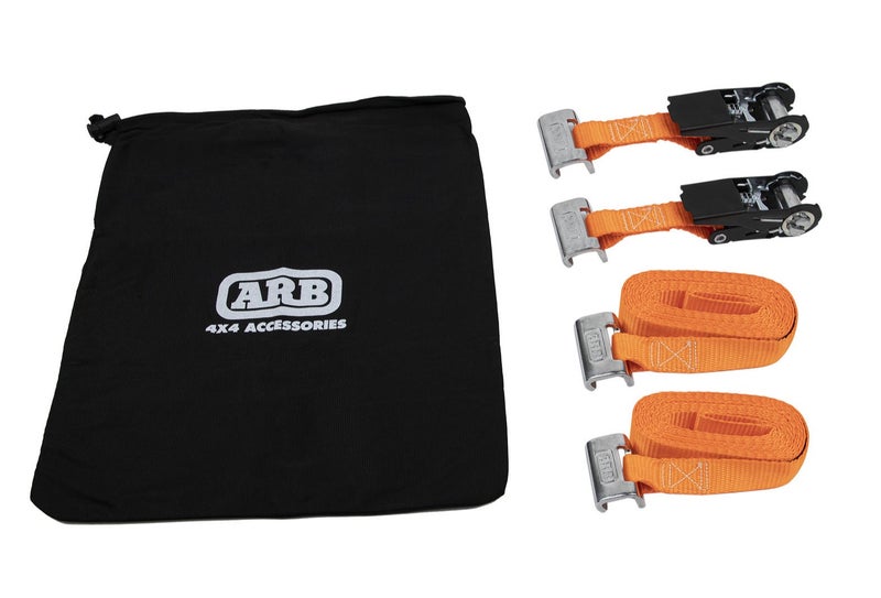 اي ار بي أشرطة شد ركاب ARB BASE 3 متر (زوج) – ARB 1780370، أحزمة تثبيت على رف السقف للسيارة ذات قدرة تحميل ثقيلة مع خطاف ذَنب الحمامة، قدرة ربط 250 كغ، حزام بوليستر، يشمل حقيبة تخزين - Image 2