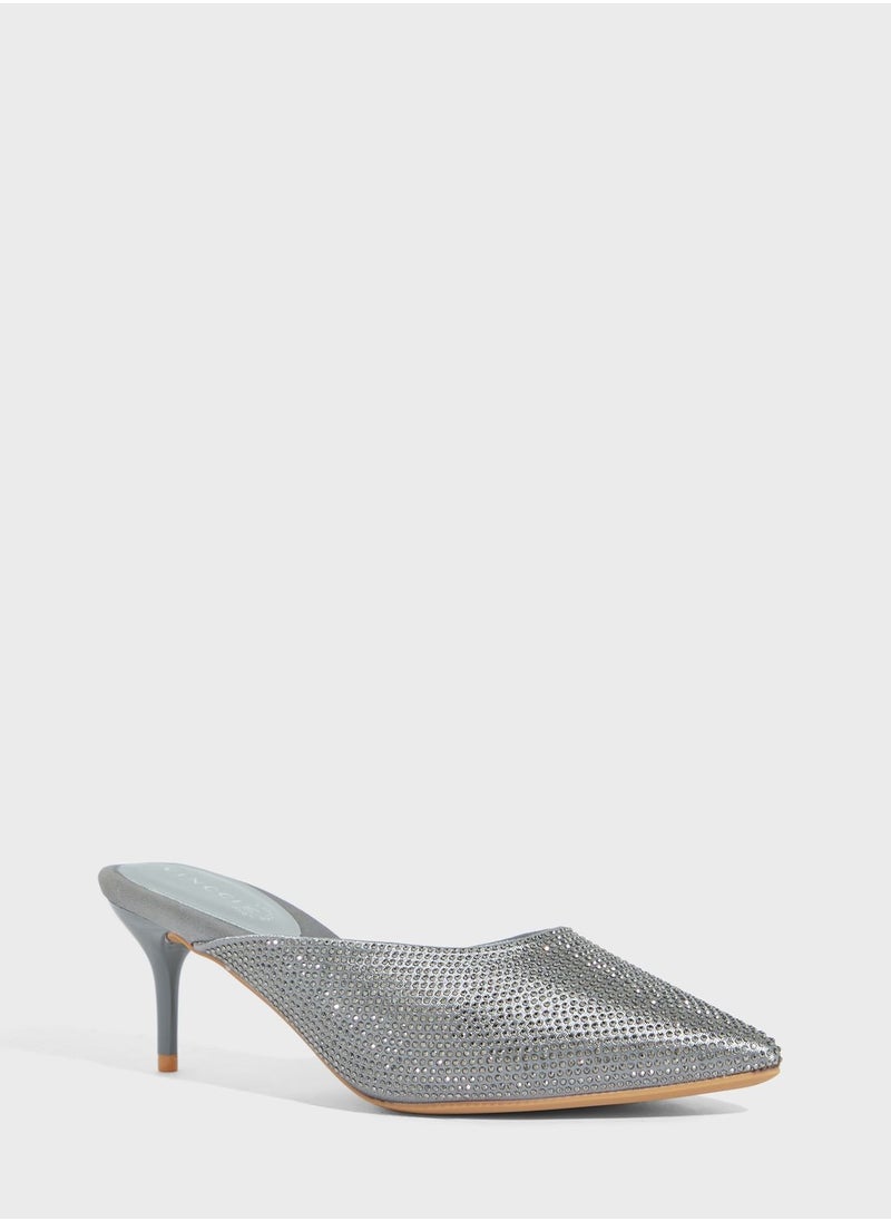 Vincci - Pointed Toe Mid Heel Pumps - Image 1
