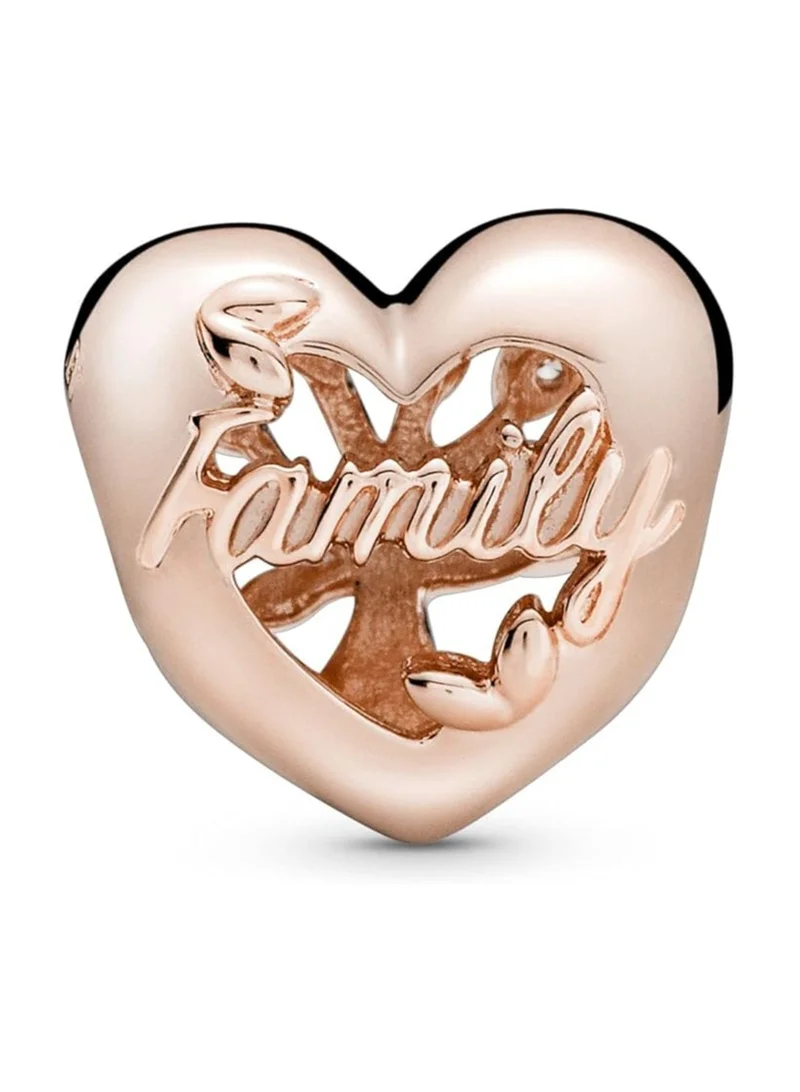 باندورا قلادة شجرة العائلة مطلية بالذهب الوردي عيار  قيراط مع زركونيا مكعب شفاف