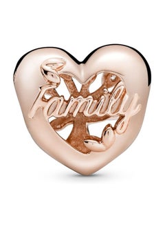 PANDORA Family tree heart 14k rose gold-plated charm with clear cubic zirconia  - Image 2