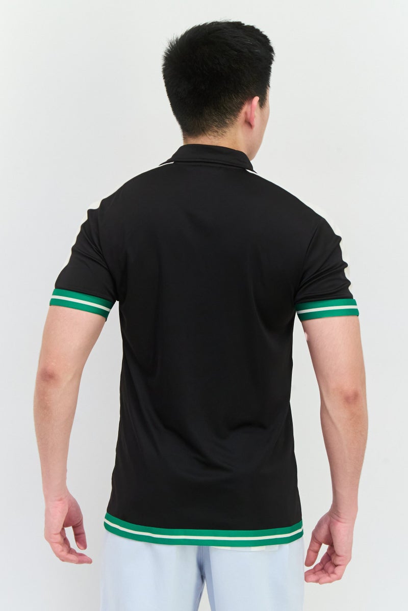 PUMA قميص بولو خارجي بأكمام قصيرة للرجال بتصميم مريح، أسود - Image 3