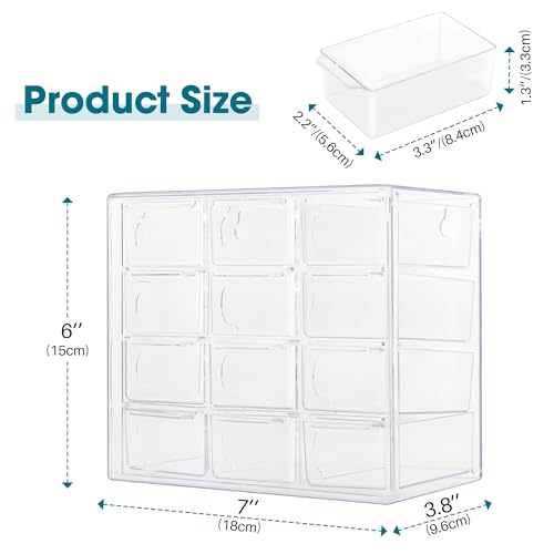 JOYMOMO Bead Storage Organizer Box with 12 Grids Clear Plastic Bead Storage Organizer (Beads Are Not Included) - Image 2