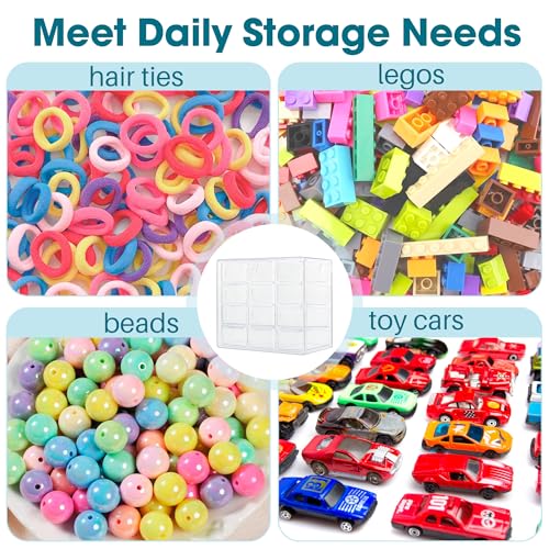 JOYMOMO Bead Storage Organizer Box with 12 Grids Clear Plastic Bead Storage Organizer (Beads Are Not Included) - Image 5