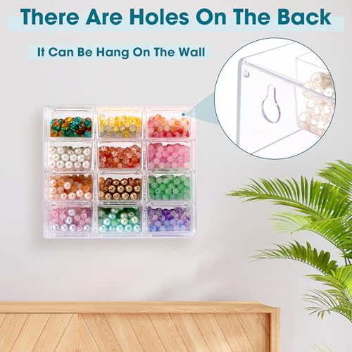 JOYMOMO Bead Storage Organizer Box with 12 Grids Clear Plastic Bead Storage Organizer (Beads Are Not Included) - Image 4