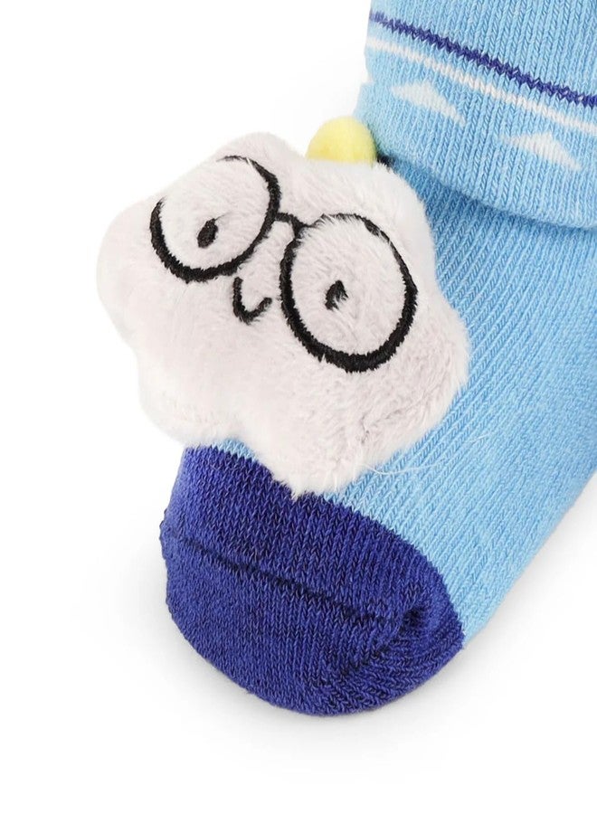 Kicks & Crawl Anti-skid/slip Cloud Chopper Socks For Baby Boys and Girls Blue/Grey (Pack of 2) - 0-9M - Image 3