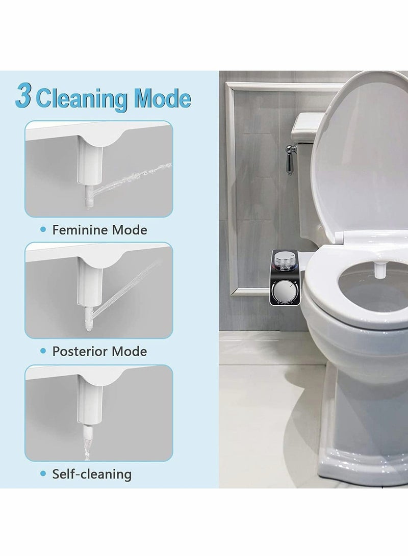 Non-Electric Bidet Attachment, Dual-Nozzle Self-Cleaning Toilet Seat Sprayer with Cold & Warm Fresh Water - Easy Water Pressure Adjustment - Ideal for Hygiene and Comfort - Image 3