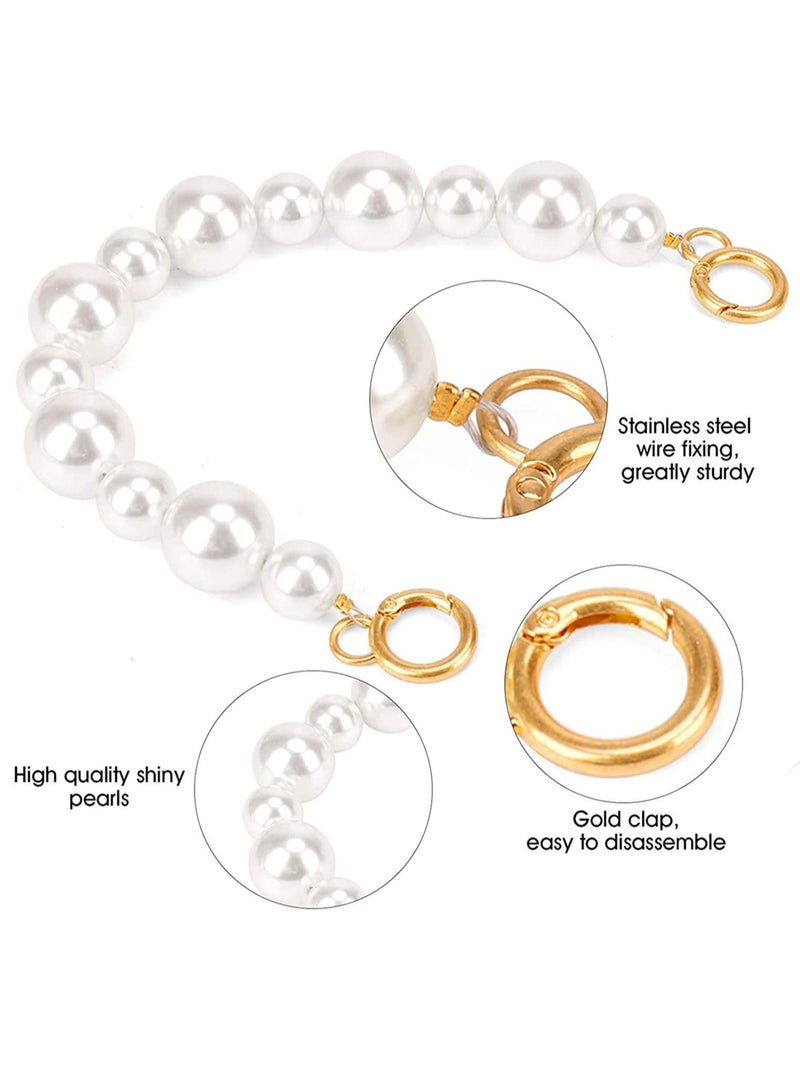 Purse Replacement Chains, heavy chain, DIY Heavy Chunky Aluminum Metal Chain &Imitation Pearl Bead Purse Strap Handbag Chain Accessories DIY Chain Strap Handbag Chains for Bag KSA | Riyadh, Jeddah - Image 2